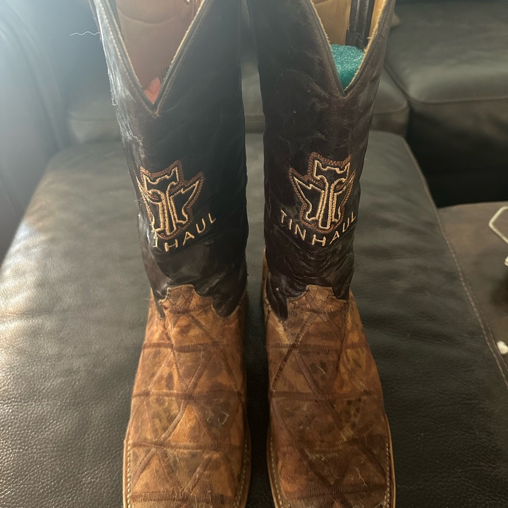Tin Haul Brown Cowboy Boots